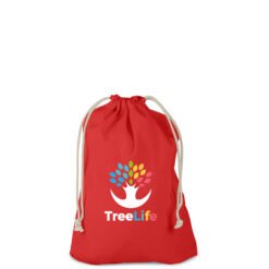 Cotton bag with double drawstring in natural