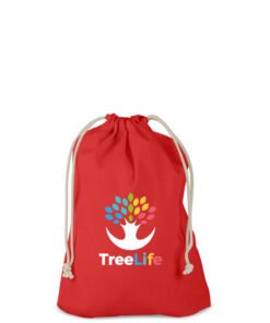 Cotton bag with double drawstring in natural