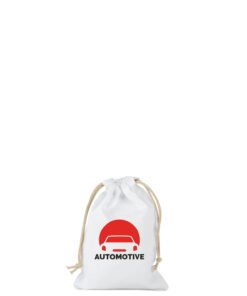 Cotton bag with double drawstring in natural