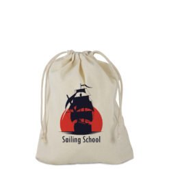 Cotton bag with double drawstring in natural