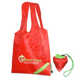 Foldable polyester bag including a small, sewn-on bag